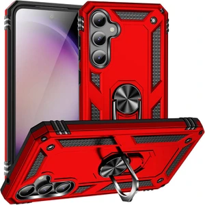Case 4u Galaxy S23 Fe Çift Katmanlı Yüzüklü Manyetik Vega Kılıf Kırmızı