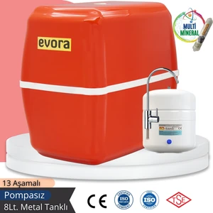 13 Aşamalı 8 LT Kapalı Oval Kasa Pompasız Su Arıtma Cihazı