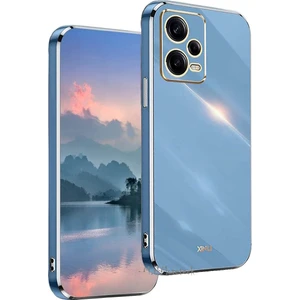 M.TK Moveteck Xiaomi Redmi Note 12 Pro Plus 5g Kılıf Kamera Korumalı Parlak Gold Kenarlı Yumuşak Renkli Silikon Kapak