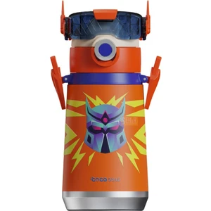 Cocosmile 500ML Yeni Koleksiyon Robot Temalı Pipetli Askılı Çelik Termos Çocuk Matarası