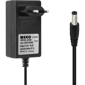 7.2 Volt - 1 Amper 5.5*2.5 Uçlu Kırmızı Yeşil Ledli Yerli Üretim Priz Tipi Şarj Adaptör (OUT:6V-1A)