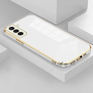 M.TK Moveteck Samsung Galaxy S23 Fe Uyumlu Kılıf Kamera Korumalı Parlak Gold Kenarlı Altın