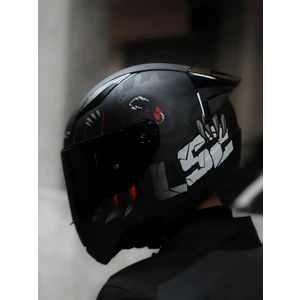 Ls2 Rapıd 2 Clawn Mat Siyah-Gri-Kırmızı Kask + Spoiler