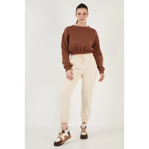 Pamuklu Regular Fit Şardonlu Jogger Eşofman Altı Bayan Eşofman Altı 5864276K