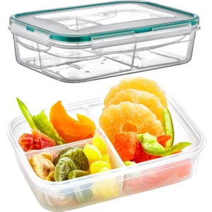 Fresh Box 3 Bölmeli 1000 ml Hava Geçirmez Sıvı Sızdırmaz Beslenme Kabı Saklama Kabı