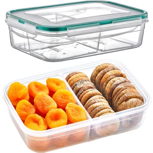 Fresh Box 2 Bölmeli Saklama Kabı 1000 ml Hava Geçirmez & Sıvı Sızdırmaz Beslenme Kabı