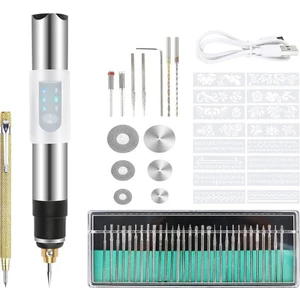 USB Gravür Kalemi, Şarj Edilebilir Mini Gravür Gravür Kalemi Gravür Aksesuarları Ile, Metal Cam Taş Takı Çivi Için (Yurt Dışından)