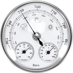 Duvara Monte Ev Termometre Higrometre Yüksek Doğruluk Basınç Göstergesi Hava Hava Durumu Enstrüman Barometre (Yurt Dışından)