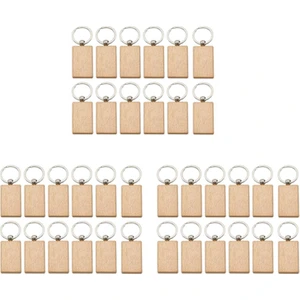 36 Adet Boş Ahşap Anahtarlık Dikdörtgen Anahtarlık Etiketleri Ahşap Anahtarlıklar Anahtarlık Dıy Craft Için (Yurt Dışından)