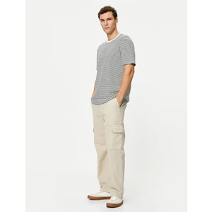 Basic Tişört Bisiklet Yaka Kısa Kollu Dokulu