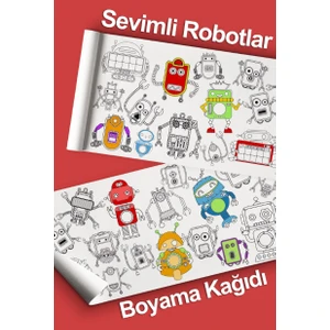 Ceo Design Sevimli Robotlar Aktivite Boyama Kağıdı 2.5 Metre Dev Boy Çocuklar Anaokulları