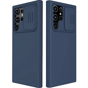 Seashell Digital Samsung Galaxy S22 Ultra 5g Anti-Çizelge Anti-Çizelge Anti-Drop Yumuşak Sıvı Silikon Sert Pc Cep Telefon Kılıfı Slayt Kamera Lens Kapak Mavisi (Yurt Dışından)