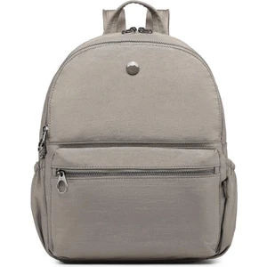 Smart Bags Krinkıl Metalik Kumaş Büyük Boy Sırt Çantası BC 3125 - Vizon