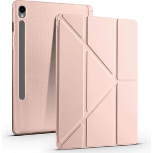 Samsung Galaxy Tab S9 Fe SM-X510 Kılıf Yatay ve Dikey Standlı Uyku Modlu Kalemlikli Trifold Arkası Soft Silikon Smart Kılıf