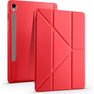 Samsung Galaxy Tab S9 SM-X710B Kılıf Yatay ve Dikey Standlı Uyku Modlu Kalemlikli Trifold Arkası Soft Silikon Smart Kılıf