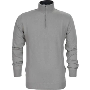 Erkek Spor Düz Fermuarlı Yaka Kazak R22949 BGL-ST03181