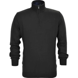 Erkek Spor Düz Fermuarlı Yaka Kazak R22949 BGL-ST03181