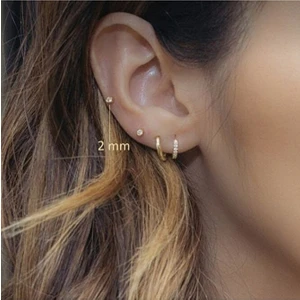 Tektaş Cerrahi Çelik Piercing Tragus Helix Kıkırdak Conch Gold Renk 6 mm (2 Adet)