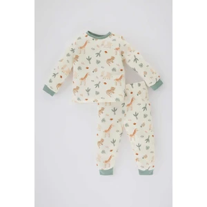 Erkek Bebek Safari Baskılı Uzun Kollu Pijama Takımı B8785A524SP