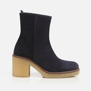 01BOH275990A680 HAKIKI Deri Lacivert Kadın Topuklu Bot