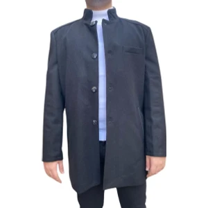 Regular Fit Premium Yün Içerikli Rahat Kalıp Kaşe Kaban Lacivert