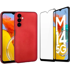 Samsung Galaxy M14 5g ile Uyumlu Telefon Kılıfı ve 5d Tam Kaplayan Cam Ekran Koruyucu
