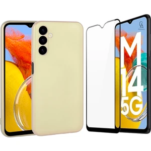 Samsung Galaxy M14 5g ile Uyumlu Telefon Kılıfı ve 5d Tam Kaplayan Cam Ekran Koruyucu