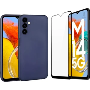Samsung Galaxy M14 5g ile Uyumlu Telefon Kılıfı ve 5d Tam Kaplayan Cam Ekran Koruyucu