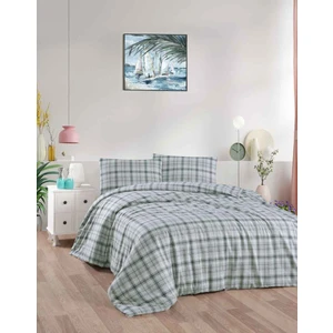 Menderes Home Cotton Collection Flanel R Tek Kişilik Nevresim Takımı Ekose Yeşil