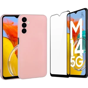 Samsung Galaxy M14 5g ile Uyumlu Telefon Kılıfı ve 5d Tam Kaplayan Cam Ekran Koruyucu