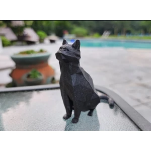 Internos Design Low Poly Siyah Kedi Figürü Anime