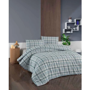 Menderes Home Cotton Collection Flanel R Çift Kişilik Nevresim Takımı Ekose Mavi