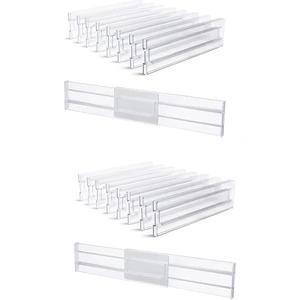 Çekmece Bölücüler 16 Paket, Ayarlanabilir 3,2 Inç Yüksek 11-20,6 Inçten Genişletilebilir Mutfak Çekmecesi Düzenleyici, Şeffaf Plastik (Yurt Dışından)