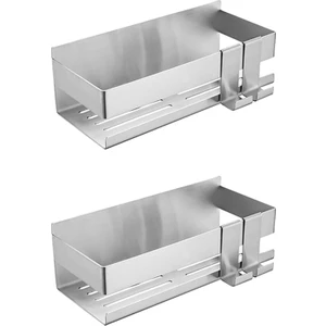 2x Duş Rafı Paslanmaz Çelik Duş Rafı Sondaj Olmadan Duş Sepeti Banyo Duş Banyo Rafı Organizatör (Yurt Dışından)