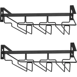 2x Şarap Bardağı Rafı Dolap Altı, 3 Sıra Asılı Kadeh Takımı Rafı Metal Gözlük Tutucu Depolama Askısı Mutfak, Bar, Vb (Yurt Dışından)