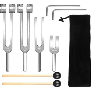 Diyapazon Seti (128Hz, 136.1Hz, 512Hz,4096Hz) Şifa Için Refleks Çekiçli Diyapazon Çatal Seti Şifa Müzikal Çakra Seti (Yurt Dışından)