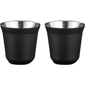 2x 80 ml Çift Duvar Paslanmaz Çelik Espresso Fincan Yalıtım Kahve Fincanı Kapsül Şekli Kahve Kupaları, A (Yurt Dışından)