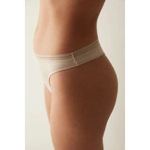 Easy Pamuklu Trim Bej Tanga Külot