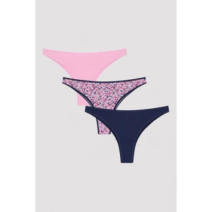 Bonbon Floral Çok Renkli 3lü Brazilian Külot