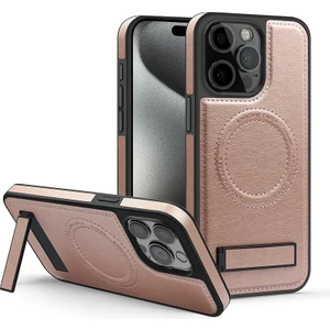 Apple iPhone 12 Pro Max Pu Deri Manyetik Çekim Braket Cep Telefonu Kılıfı (Yurt Dışından)