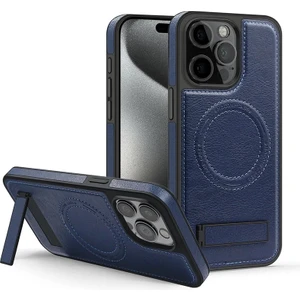 Apple iPhone 15 Pro Max Pu Deri Manyetik Çekim Braket Cep Telefonu Kılıfı (Yurt Dışından)