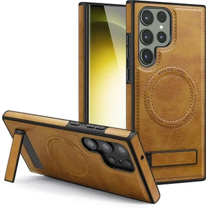 Samsung Galaxy S22 Plus Pu Deri Manyetik Çekim Braket Cep Telefonu Kılıfı (Yurt Dışından)