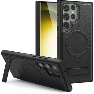 Samsung Galaxy S22 Plus Pu Deri Manyetik Çekim Braket Cep Telefonu Kılıfı (Yurt Dışından)
