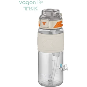 Tkk 600 ml Çift Kullanım Pipetli/rahat Içim Bpa Içermeyen Taşıma Askılı Tritan Su Matarası FFTKK1019-600