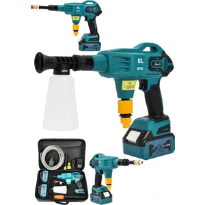 Germany Steel Alman 598 Vf 100 Bar Kömürsüz Şarjlı Oto Yıkama Makinesi Çift Akülü Bahçe Yıkama Makinasi