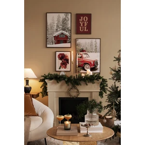 4 Parça Ahşap Çerçeve Görünümlü Mdf Tablo Seti