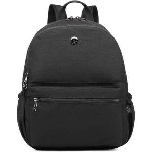 Smart Bags Krinkıl Metalik Kumaş Büyük Boy Sırt Çantası BC 3125 - Metalik Siyah