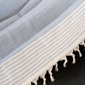 Dafne Moda Naturel Koltuk Örtüsü/şalı Açık Mavi