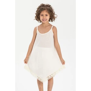 Çağla Şile Bezi Kız Çocuk Elbise Krem Krm