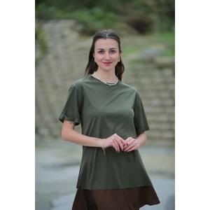 Yırtmaçlı Oversize T-Shirt